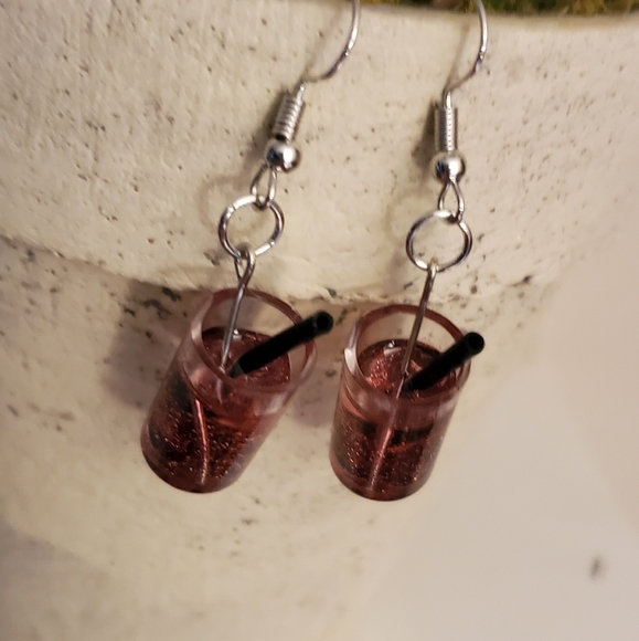 Glitter Drink Dangle Earring - Picture 5 of 12